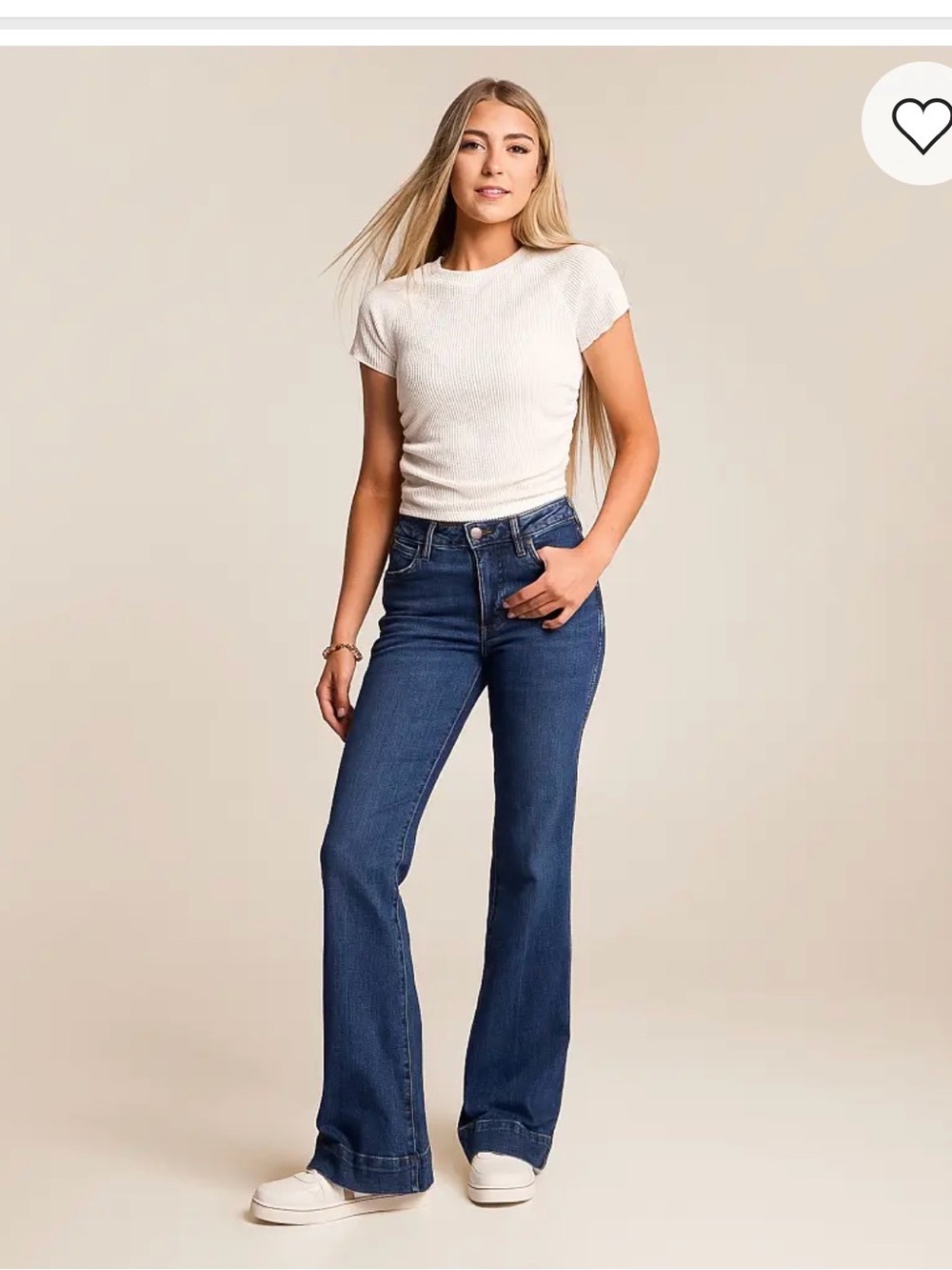 Women's Mid-Rise Dark Blue Flare Jeans